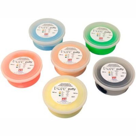 FABRICATION ENTERPRISES Puff LiTE Color-Coded Exercise Putty, 120cc, Set of 6 10-1426